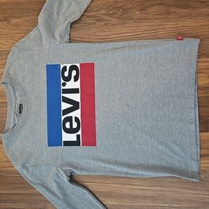 Levi's Kids Gray Long Sleeve Shirt, Size Small (8-10)
